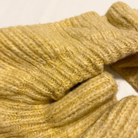 Zara Long Knit Yellow Scarf Ruffle Rouched Wrap Around Neck Warmer Youth - Picture 6 of 13